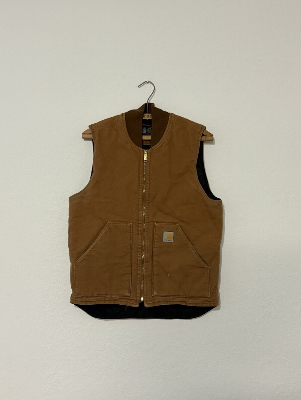 Carhartt Vest Brown Duck Insulated Quilt Lined 106676 BRN Size Mens Small